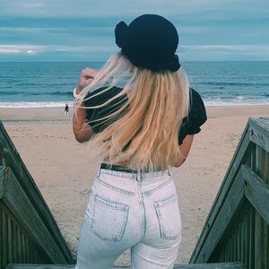 Black Crochet Bucket Hat